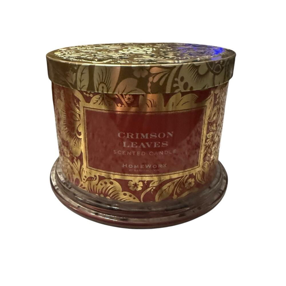 Homeworx by Harry Slatkin Crimson Leaves Scented 3 Wick Jar Candle NEW